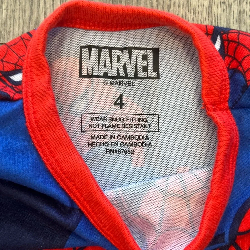 Marvel Spiderman Toddler Boy Long Sleeve Pant 2 Piece Pajama Set Red Blue 4T